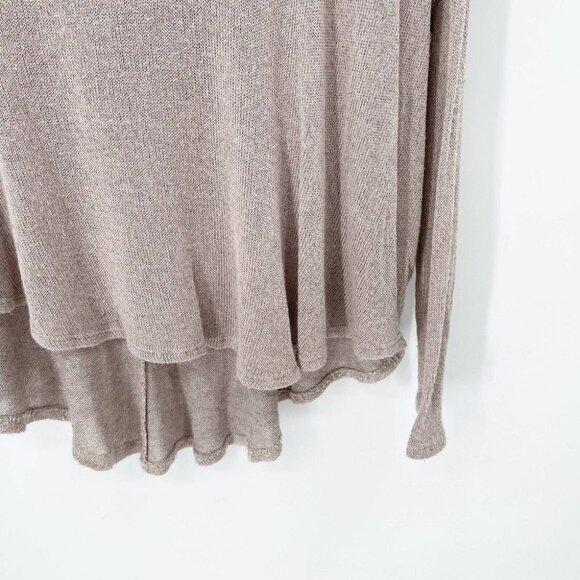 Cowl Neck Tunic Sweater Sz M Taupe Gray Hi-Low Hem - Picture 5 of 7